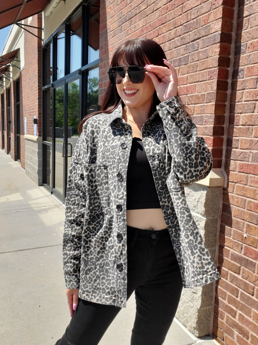 Leopard Print Stretch Shacket