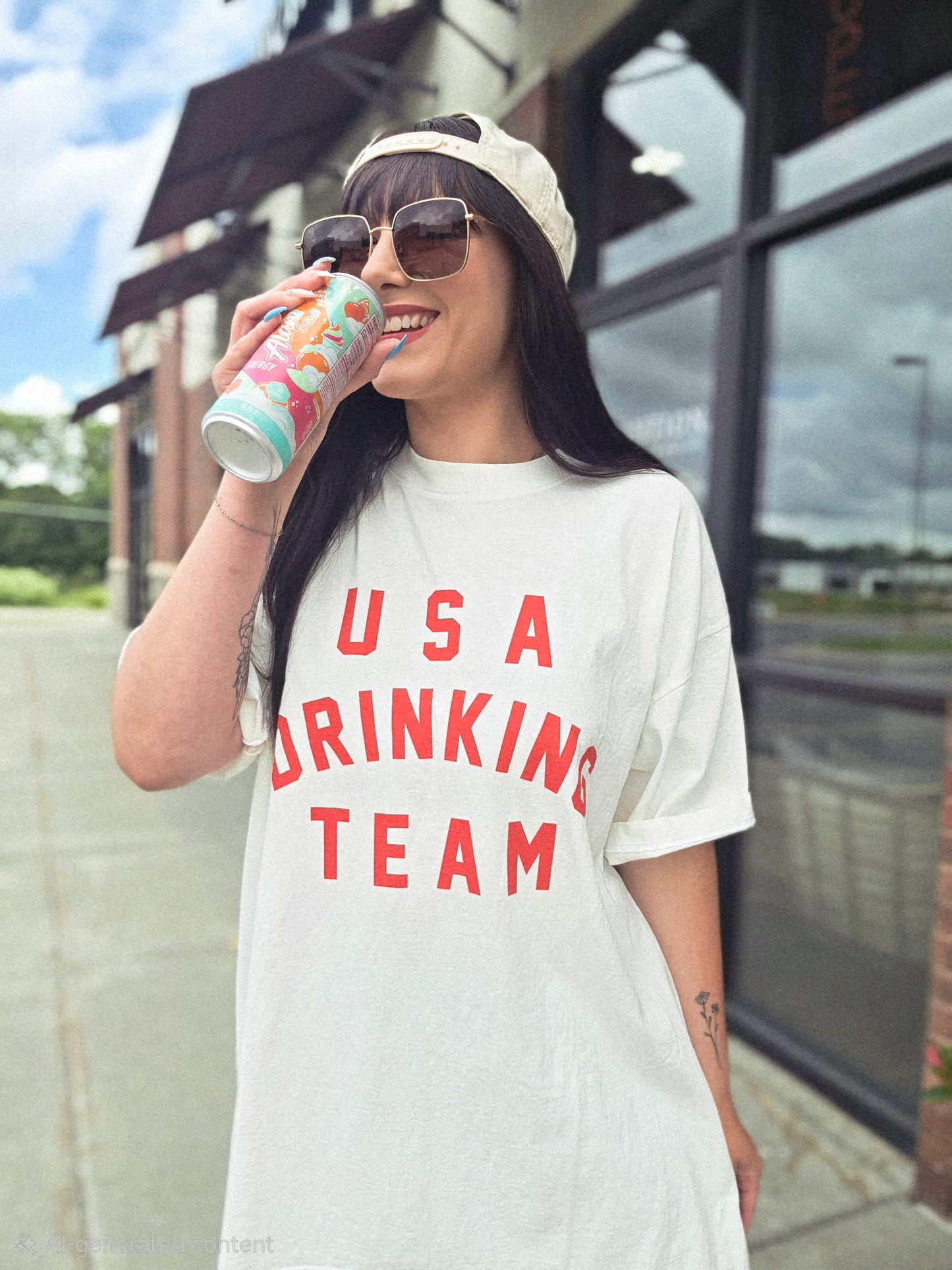 USA Drinking Team Oversized T-Shirt