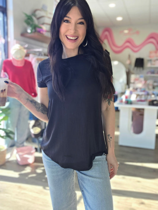 Round Neck Short Sleeve Top