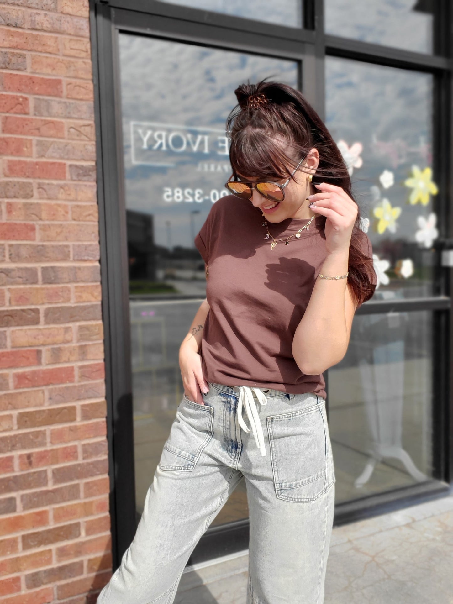 Basic Folded Sleeve Tee