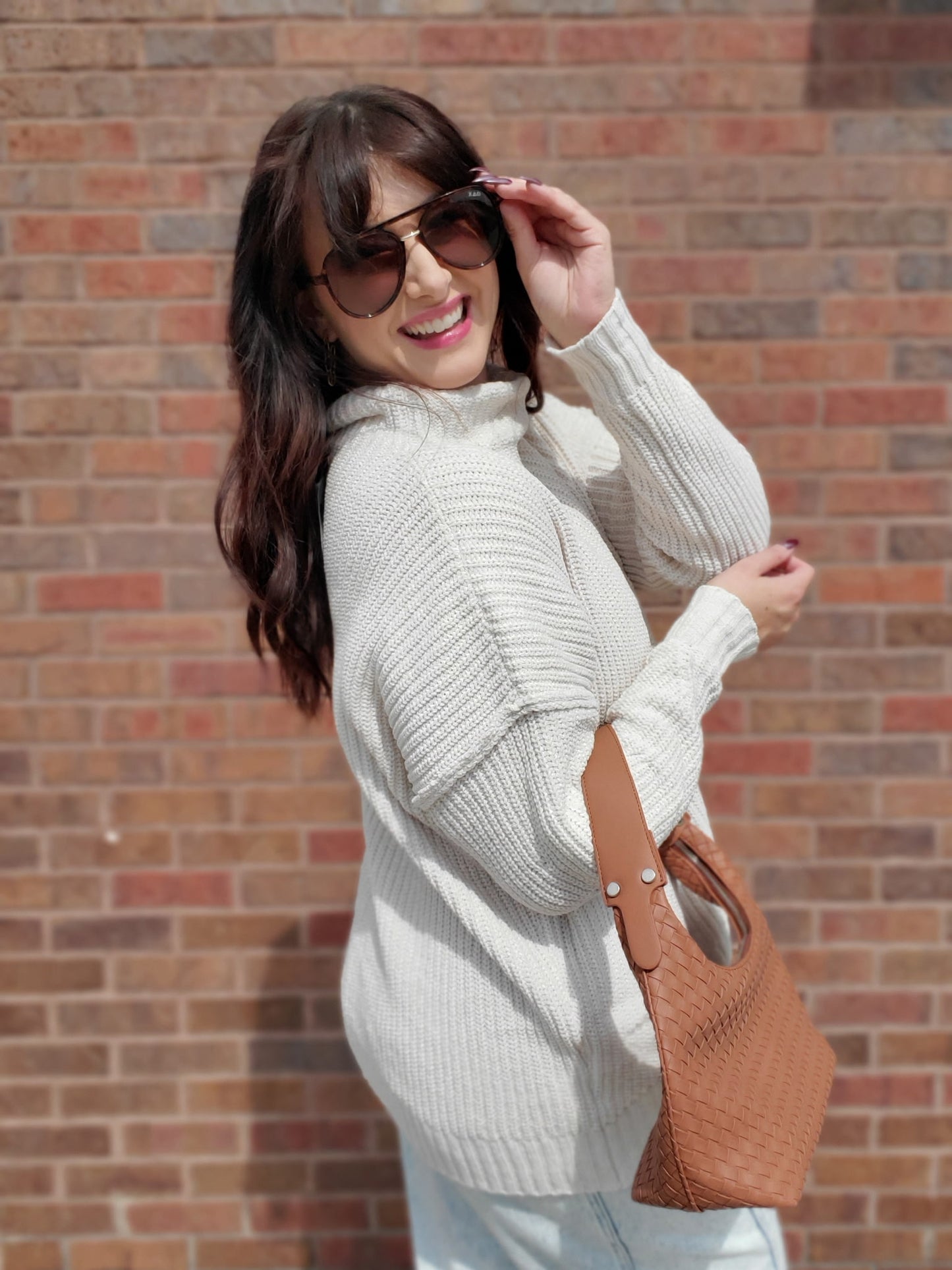 Chenille High Neck Sweater Top
