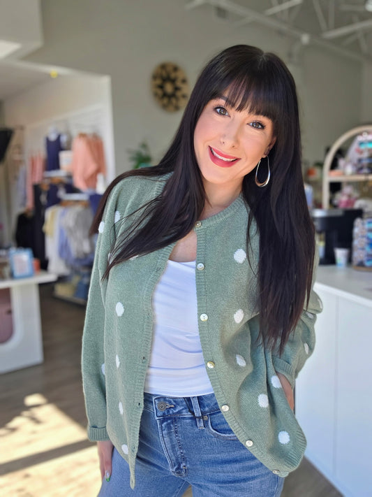 Polka Dot Sweater Cardigan