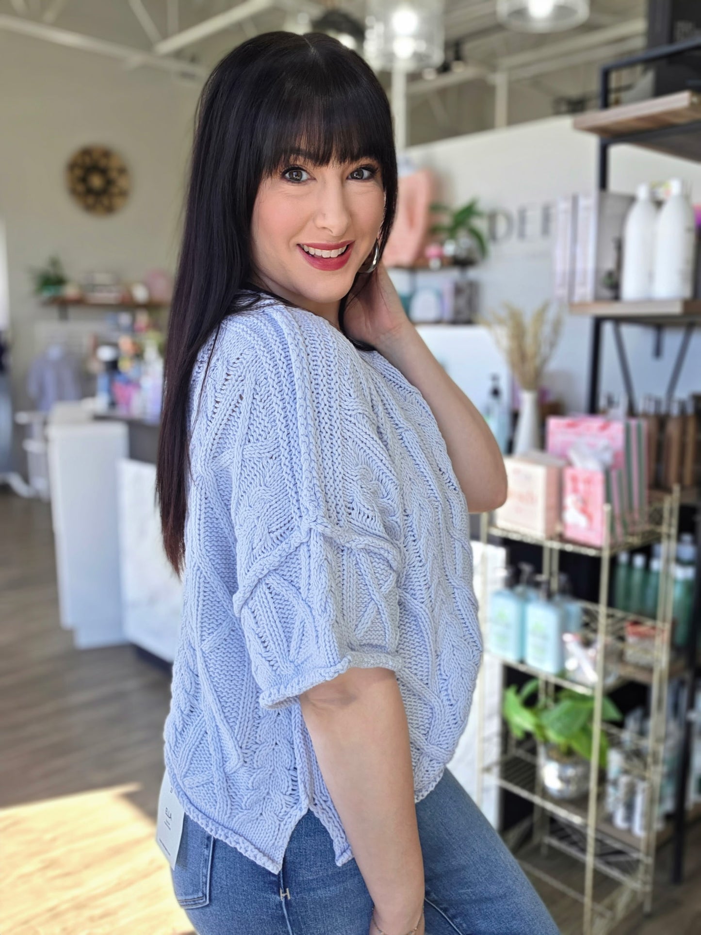 Short Sleeve Boxy Knit Sweater Top