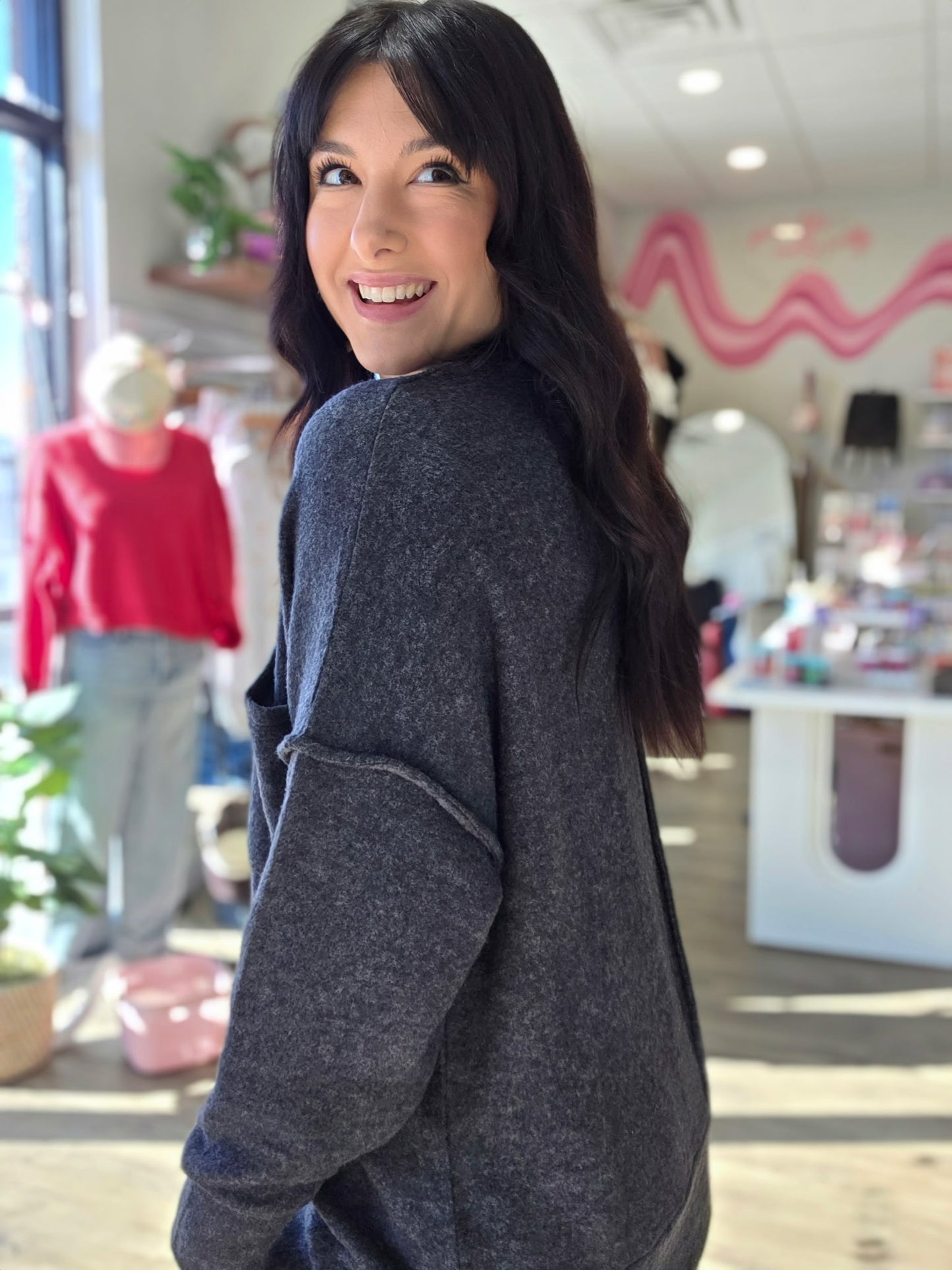 Brushed Melange Oversized Sweater