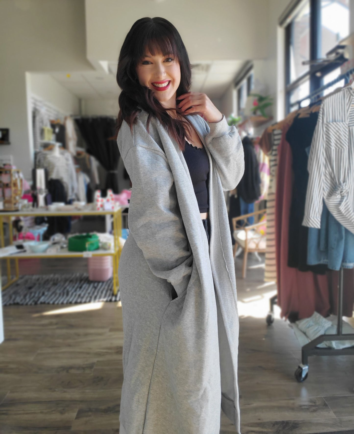 Oversized Fleece Sweatshirt Cardigan