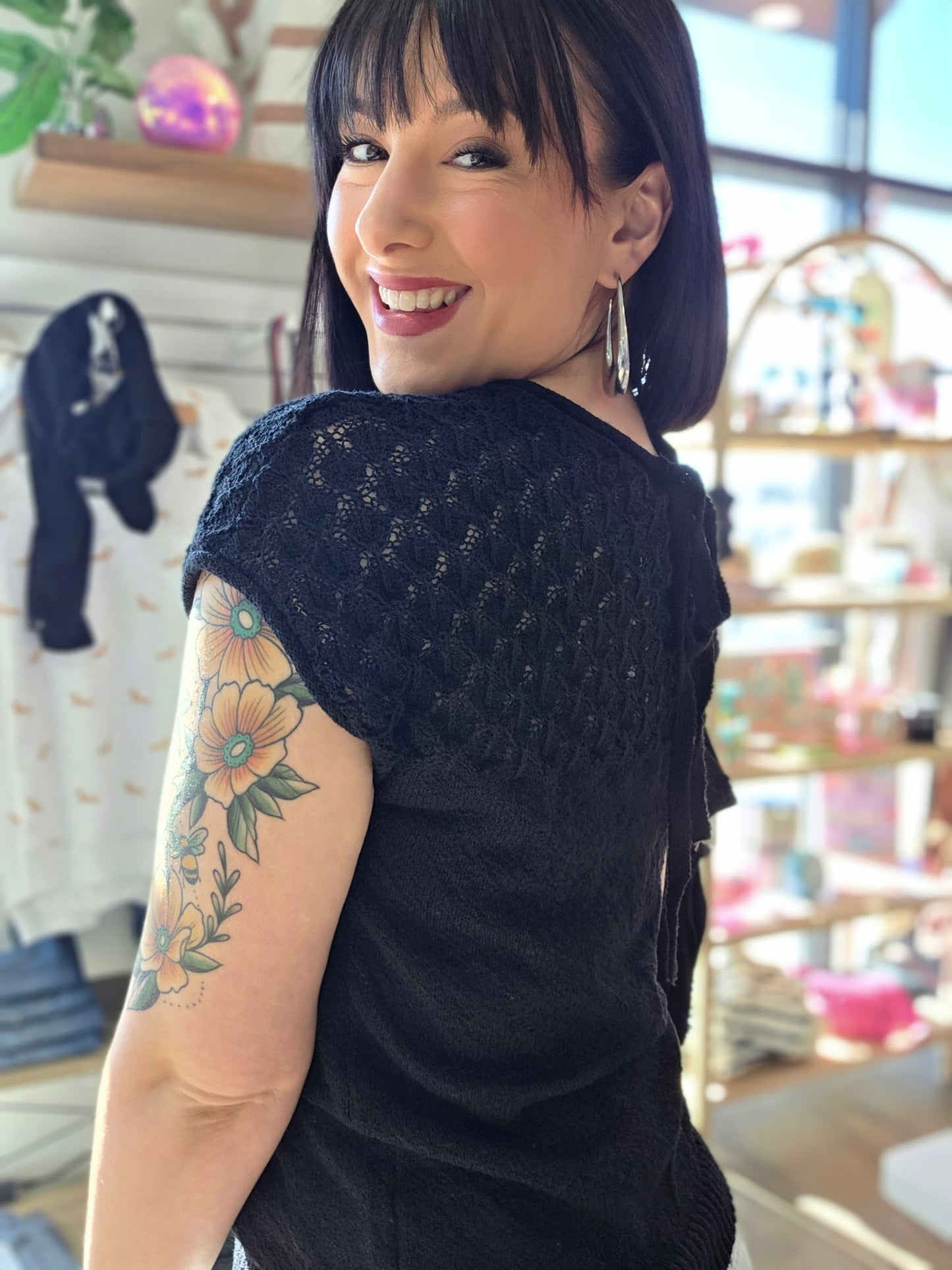 Short Sleeve Sweater Knit Top