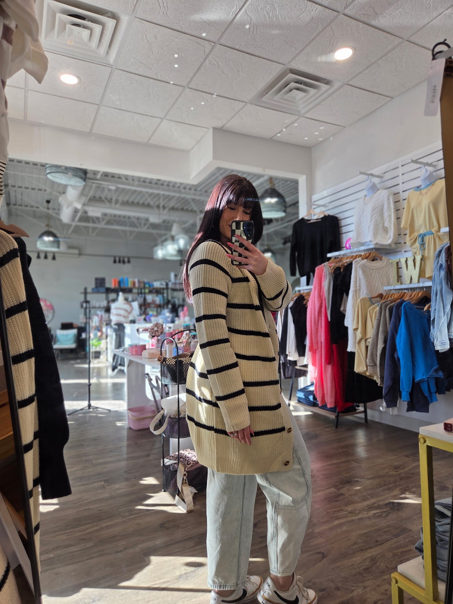 Striped Loose Cardigan