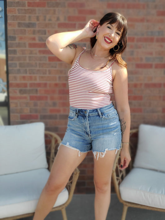 Shoulder Tie Spaghetti Bodysuit