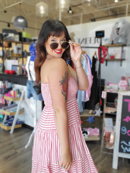 Striped Smocked Dress