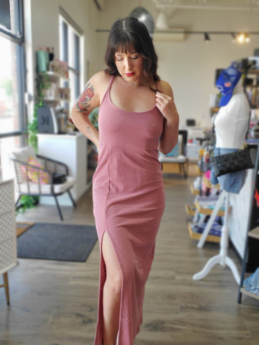 Midi Dress w/Tie Back Detail