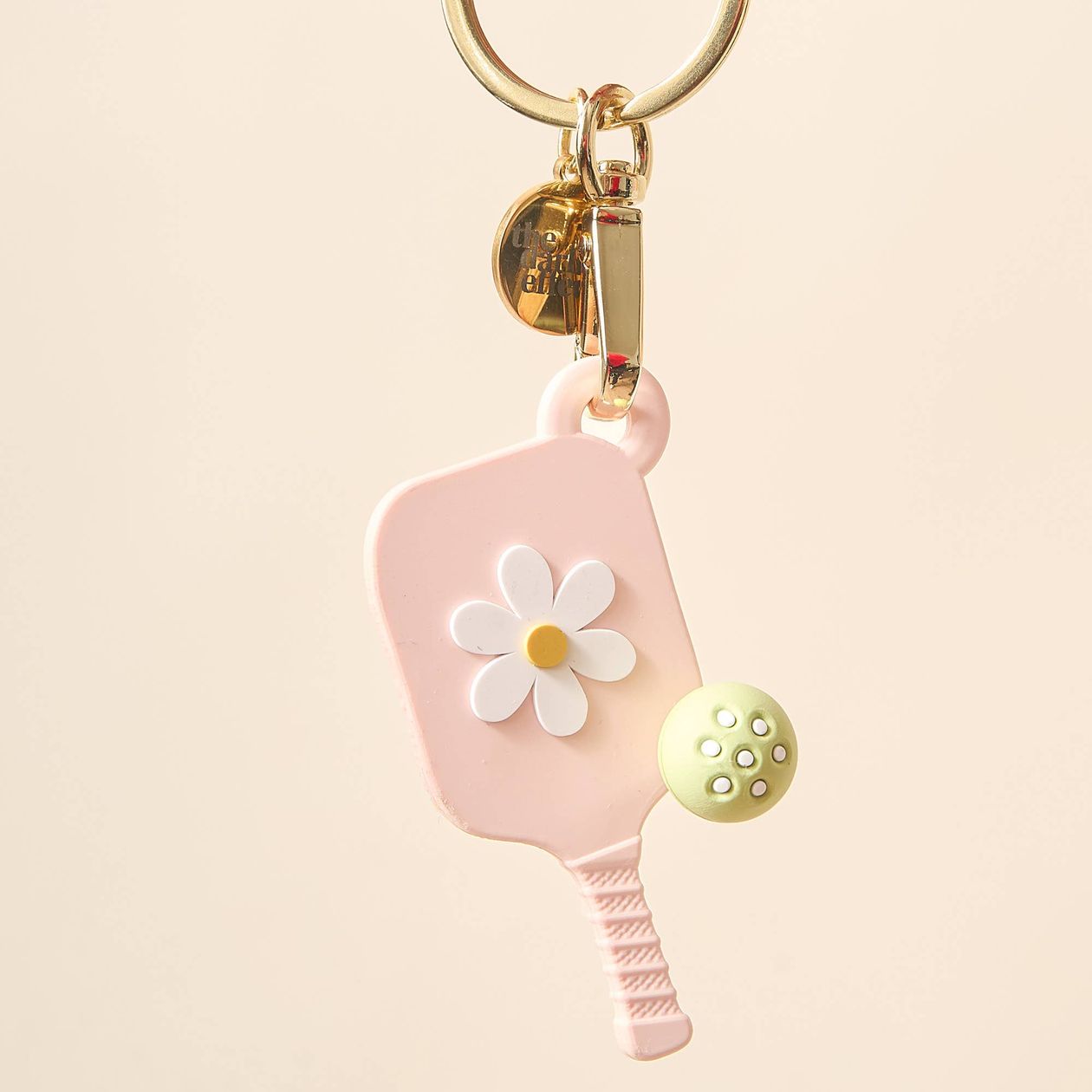 Pickleball Paddle Keychain-Blush Pink
