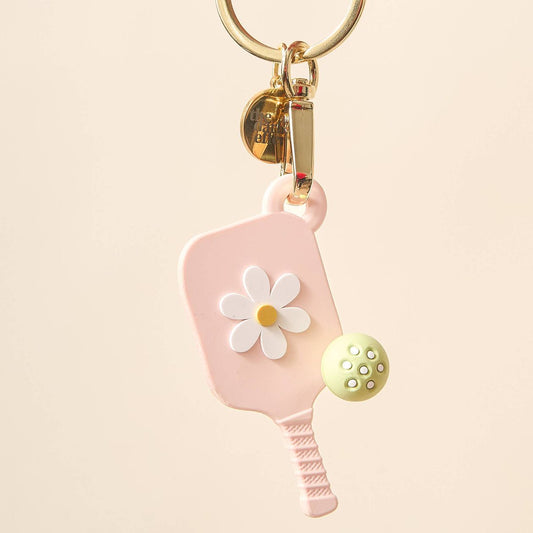 Pickleball Paddle Keychain-Blush Pink