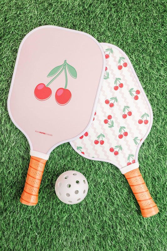 Pink Cherry Ric Rac Double-Sided Pickleball Paddle