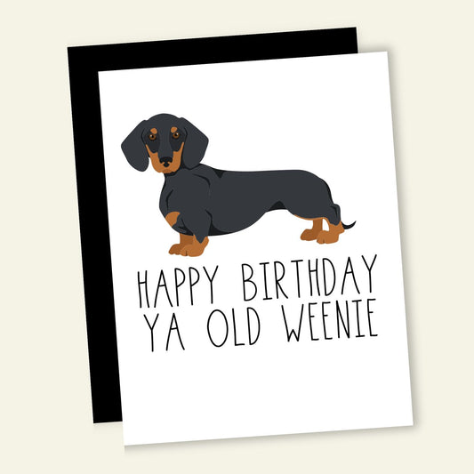Old Weenie Dachshund Funny Birthday Greeting Card