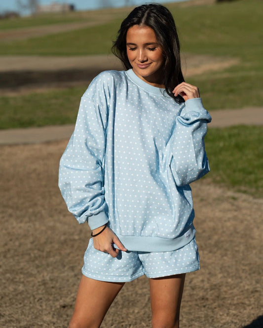 Blue Belle Polkadot Sweatshirt