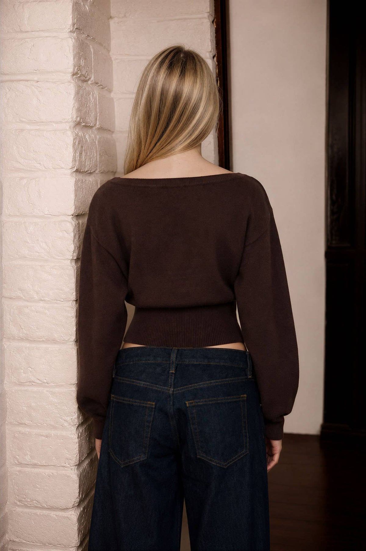 BOAT NECK OFF SHOULDER DOLMAN SLEEVE KNIT PULLOVER